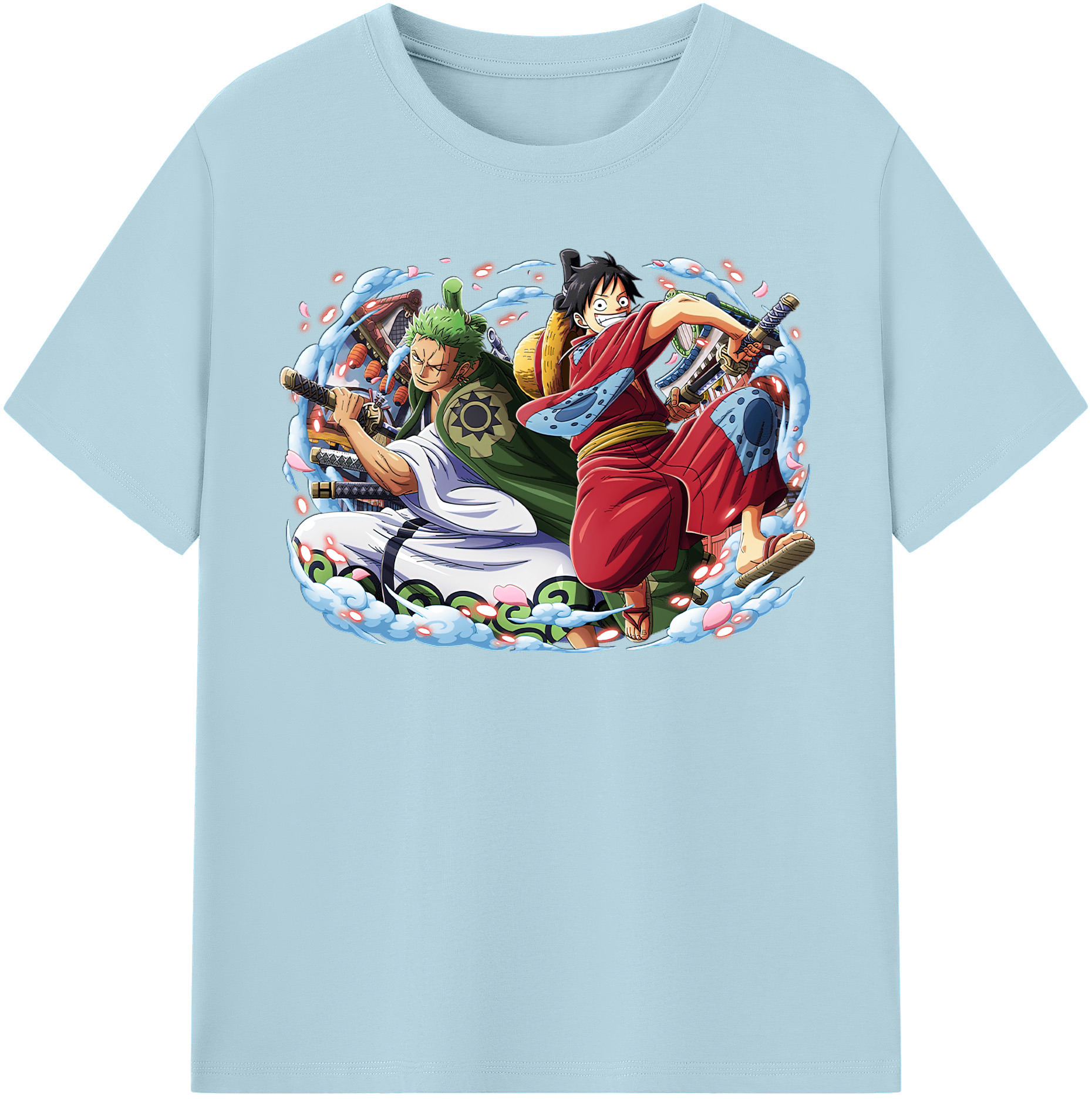ワンピース モンキー・D・ルフィ ONE PIECE Monkey D. Luffy 綿100％半袖Tシャツ（フロントプリント）